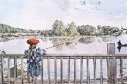 Carl Larsson Fishing oil painting on canvas